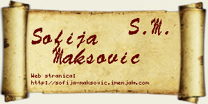Sofija Maksović vizit kartica